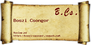 Boszi Csongor névjegykártya